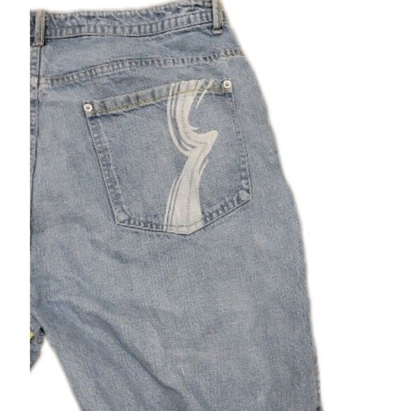 Vintage Grunge Y2k Enyce Mens 40x32 Denim Wide Leg Jeans - Picture 3 of 7